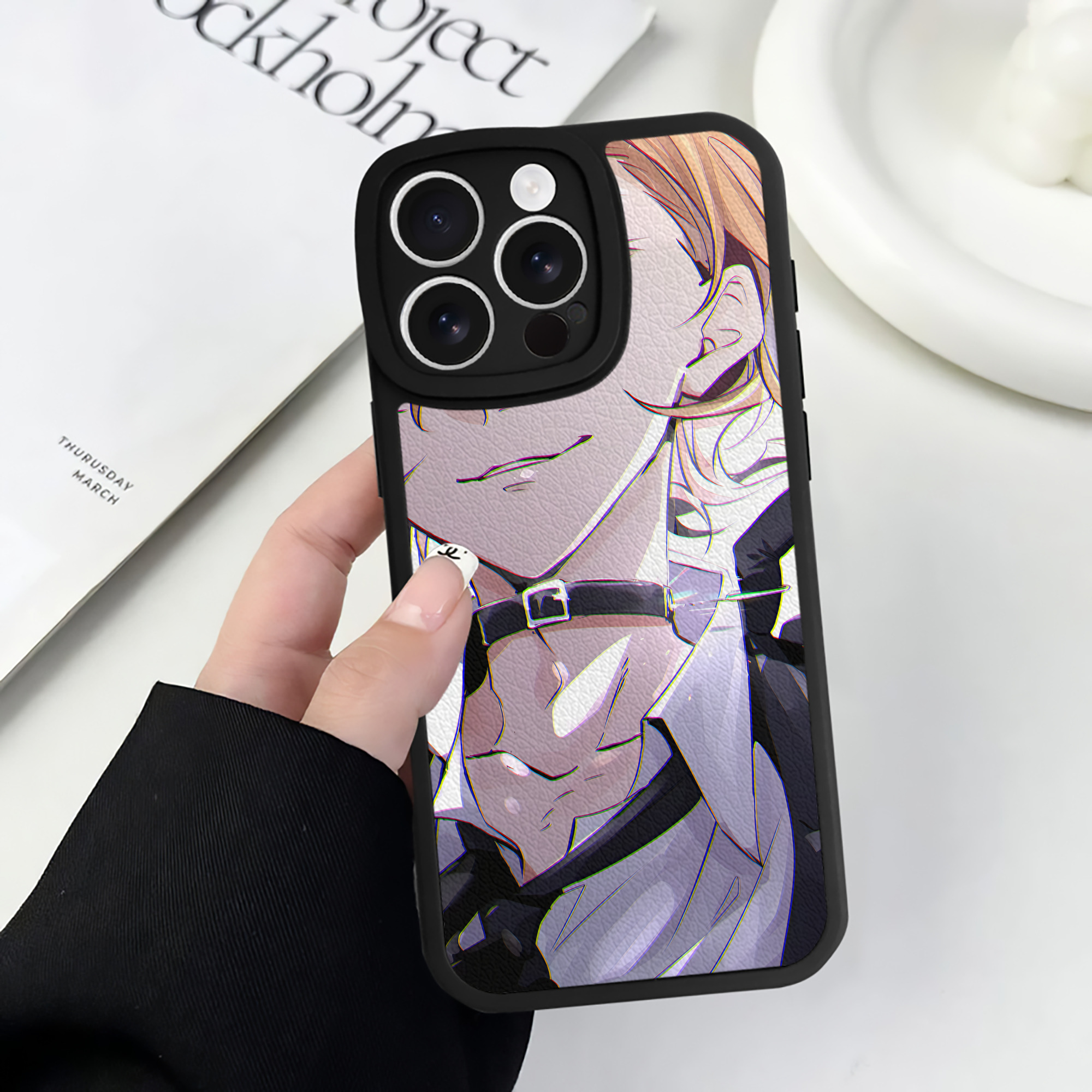 （画像用） 文豪ストレイドッグス Bungo Stray Dogs 【iPhone 16シリーズ対応】シリコンスマホケース（レザー調） 材質：シリコン
